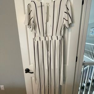 Unique striped romper dress hybrid